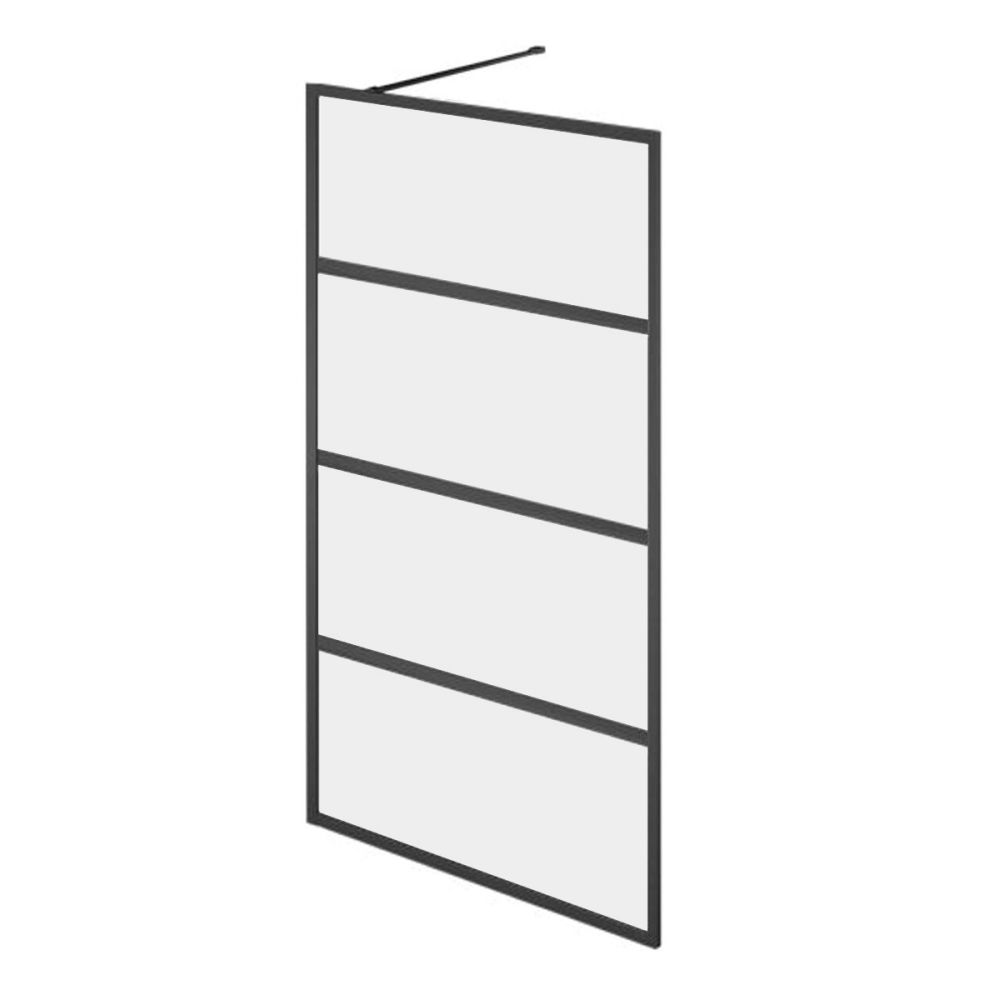 Amien Matt Black Horizontal Framed Shower Screen