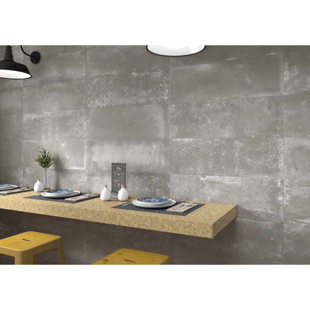 Fabrika Taupe Patterned Ceramic Tile 250x750mm