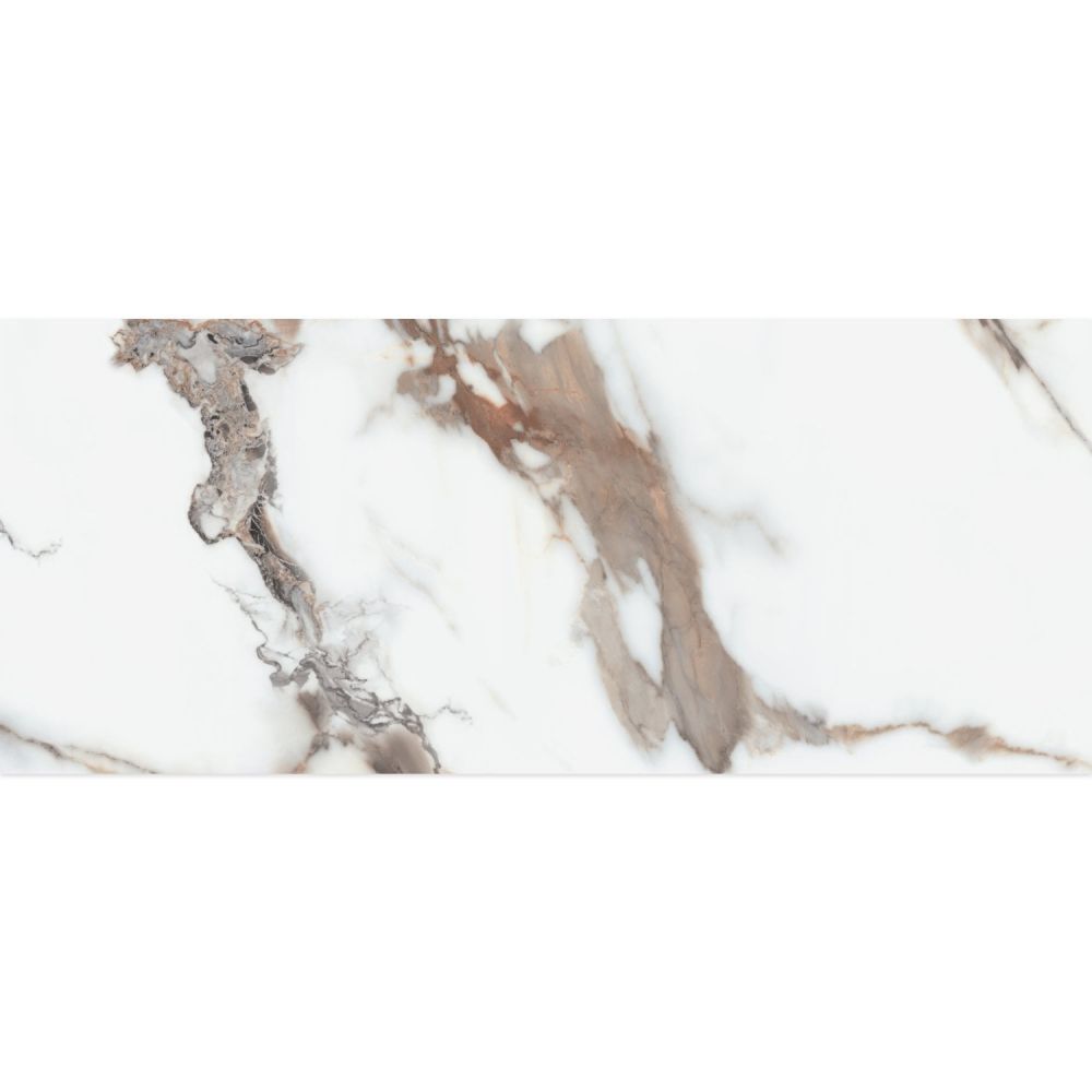 Pristina Carrara Bronze Marble Gloss Waterproof PVC Shower Wall Panel 1000x2400mm