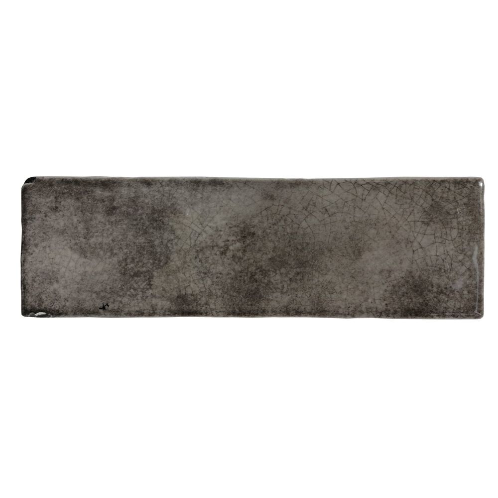 Borneo Graphite Crackle Gloss Porcelain Tile 65x200mm