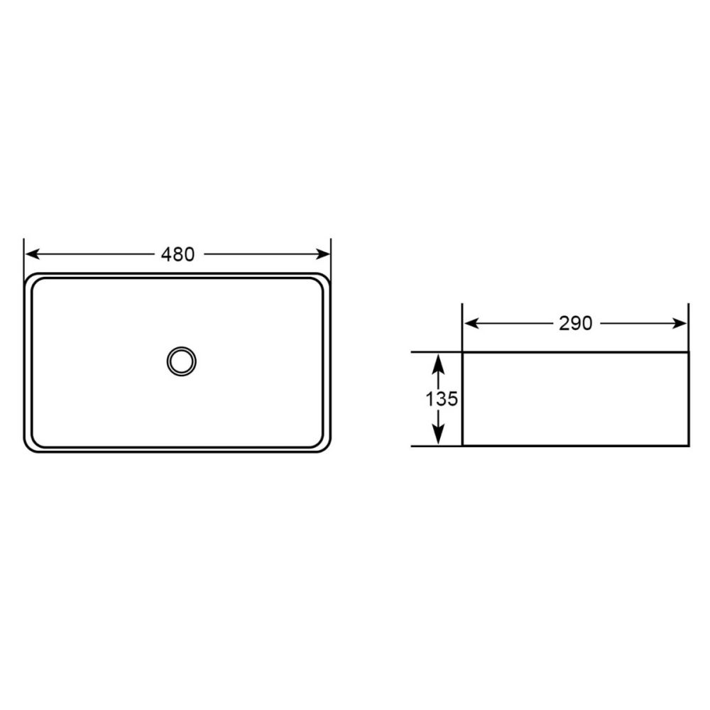 Platoon White Rectangle Countertop Basin