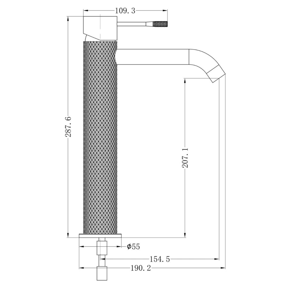 Moray Knurled Gunmetal Tall Basin Mixer Tap | Easy Bathrooms