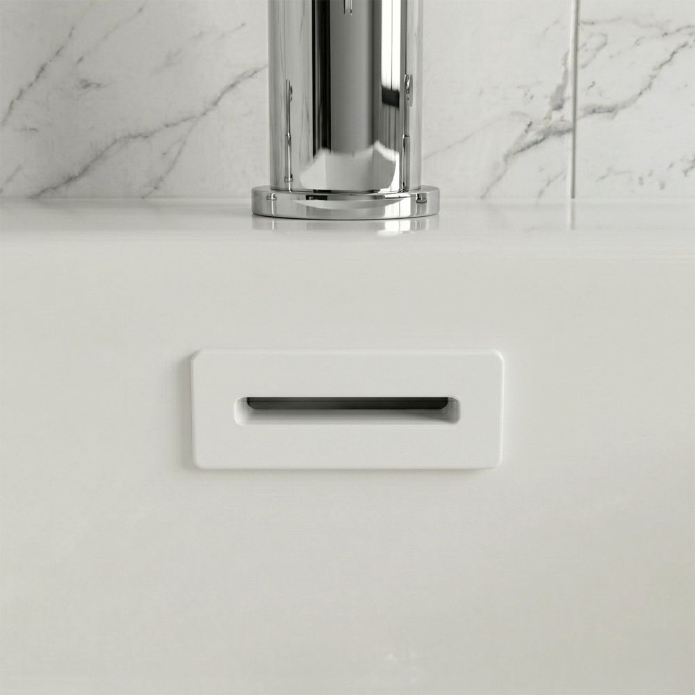 White Rectangle Basin Overflow Cover