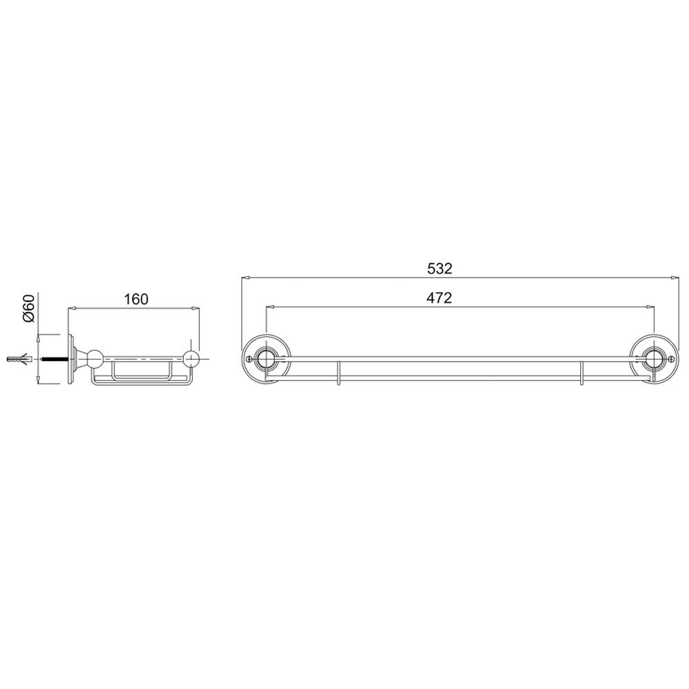 Burlington Chrome Glass Shelf with Railing