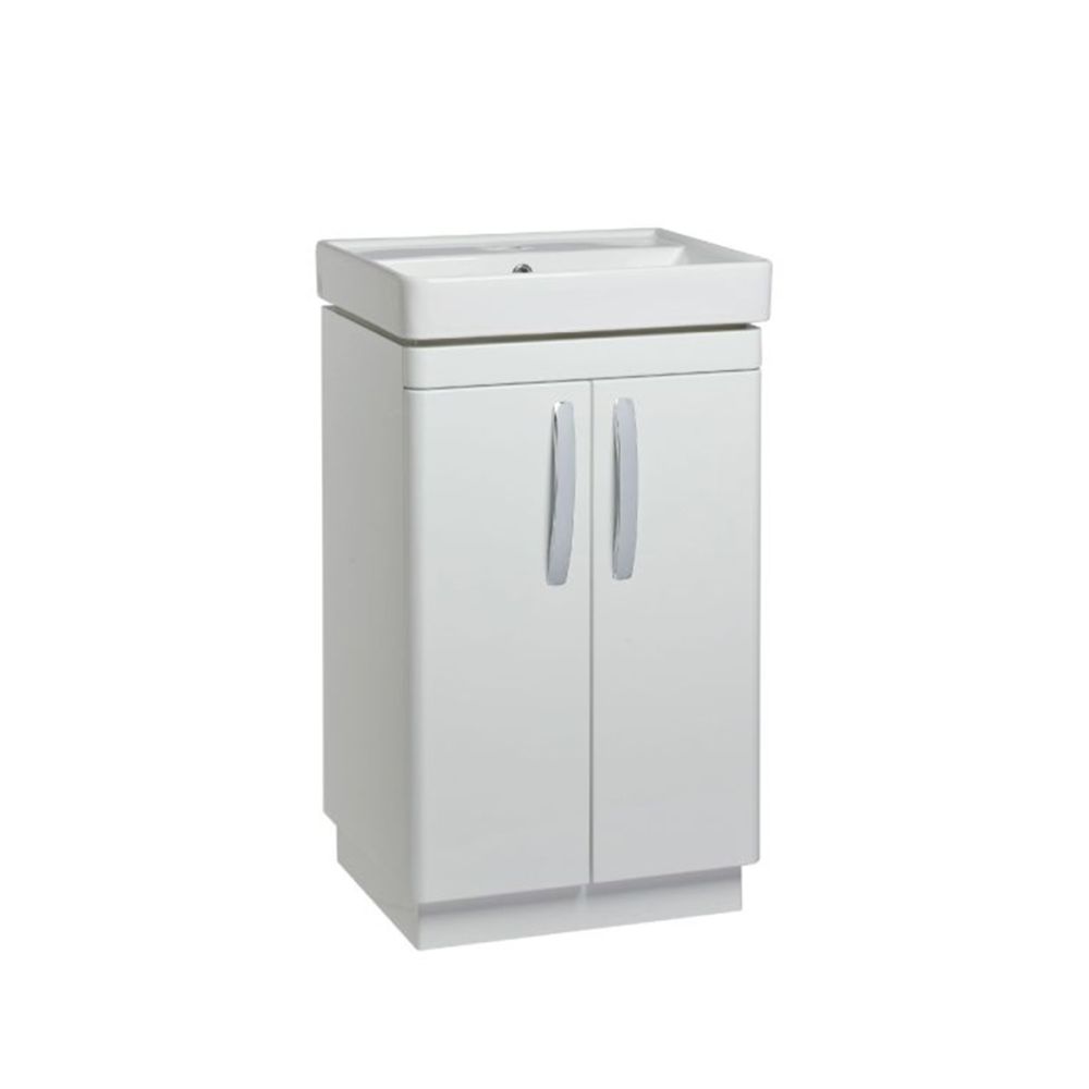 Tavistock Compass Gloss White Floor Standing Vanity Unit with Ceramic Basin 500mm