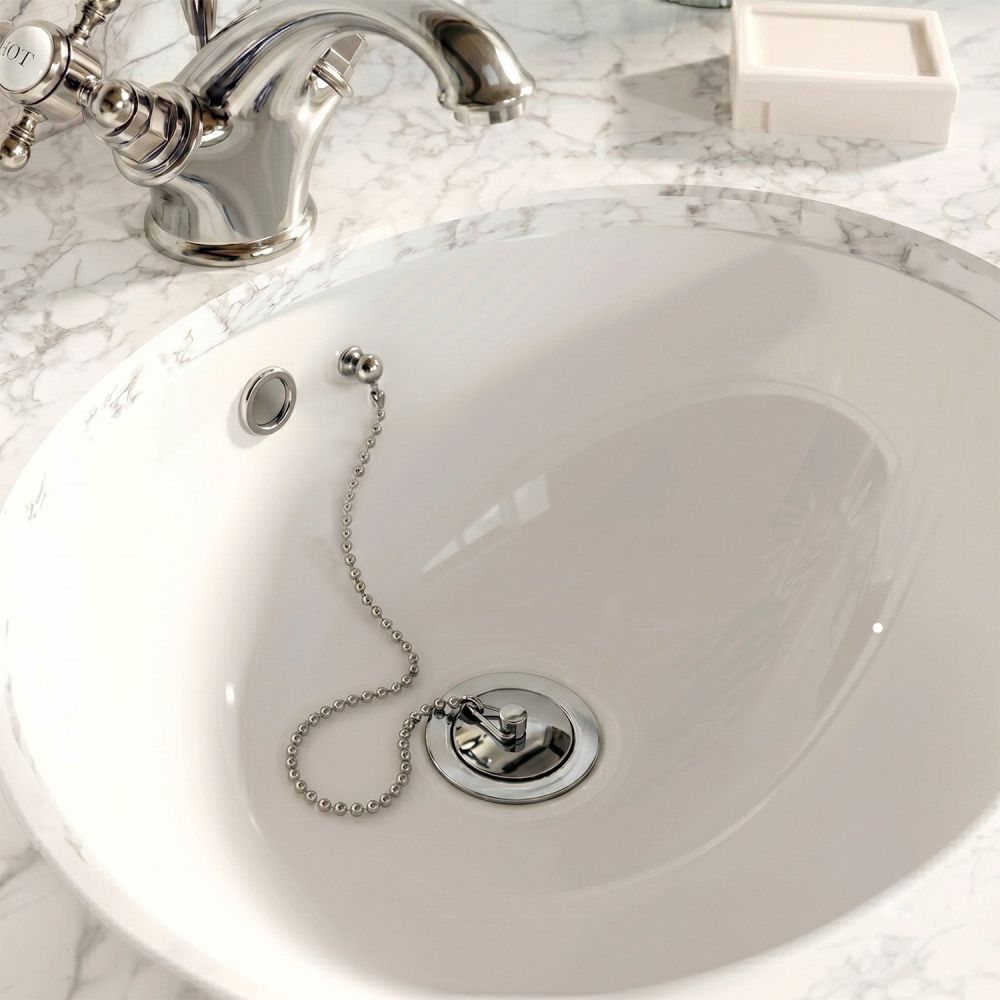 Chrome Plug And Chain Slotted Basin Waste