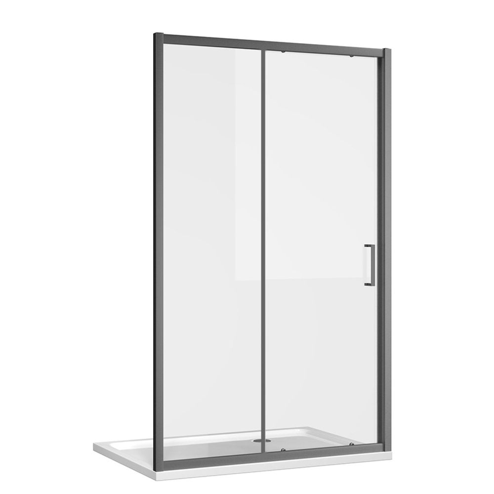 Fabio Gunmetal Sliding Shower Door 1200mm