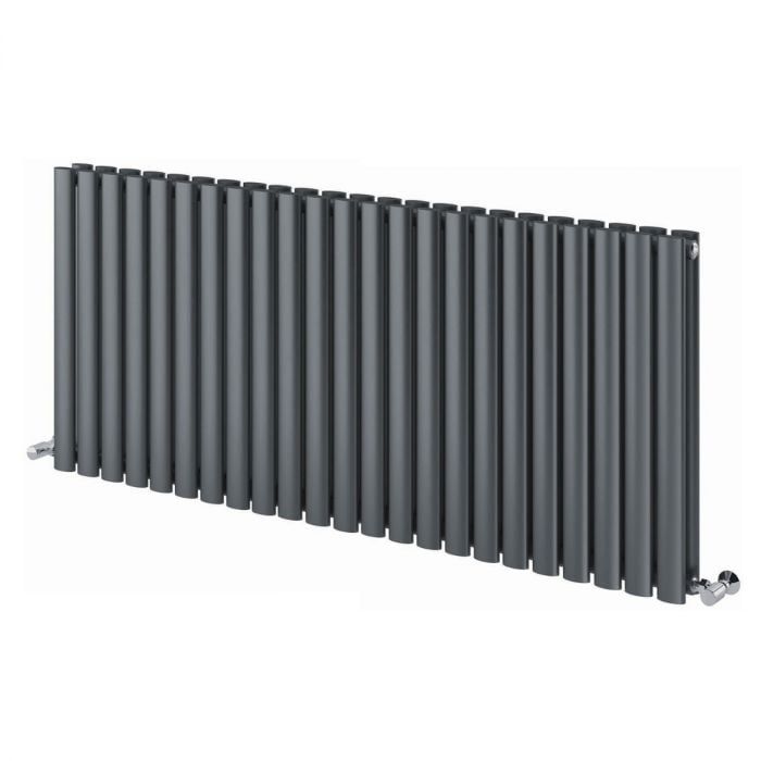 Islington Grey Double Horizontal Radiator 600x1360mm