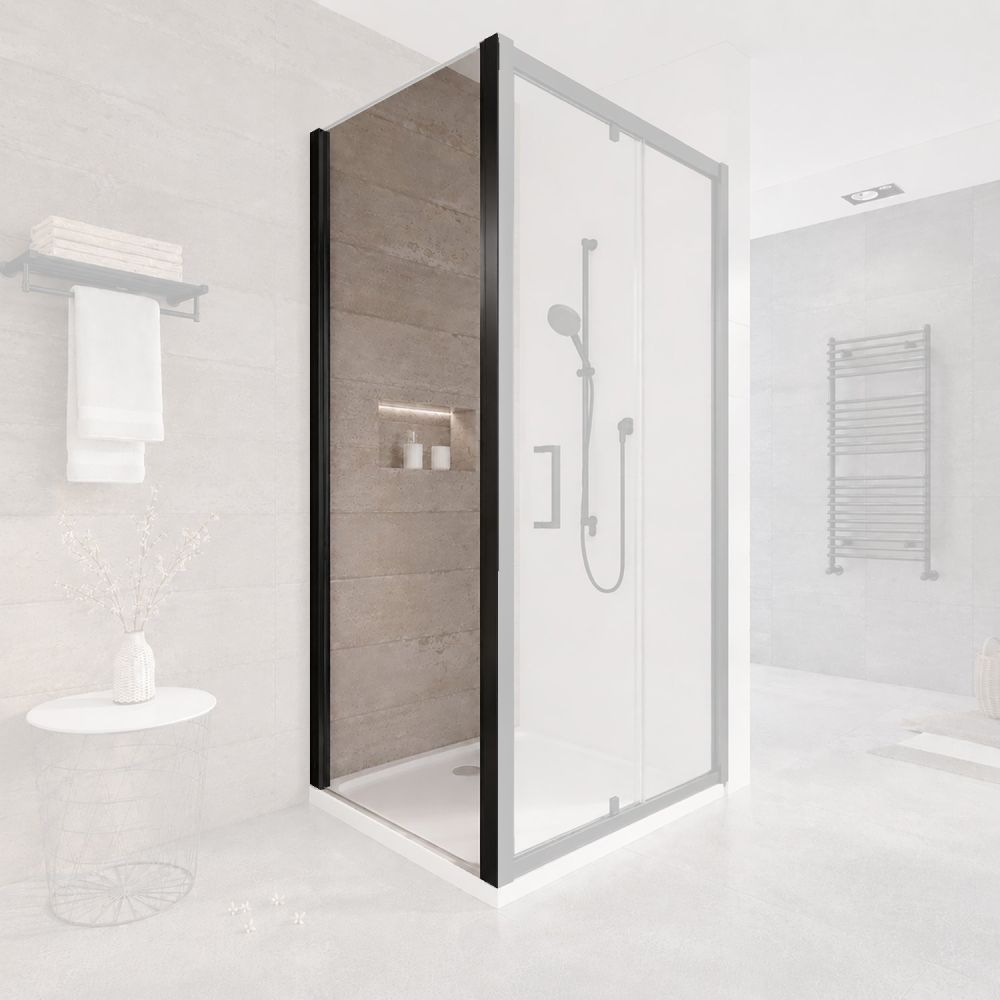 Fabio Black Shower Side Panel