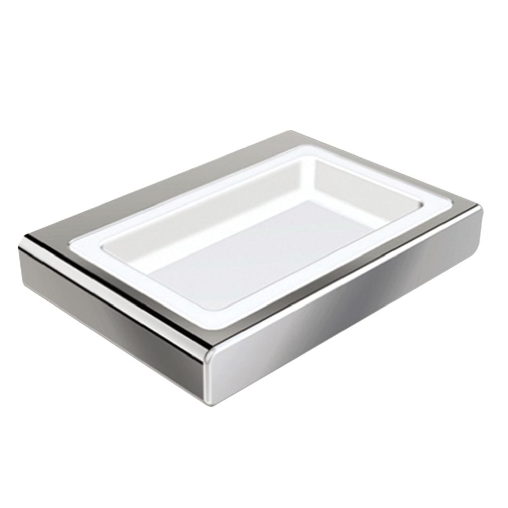 Vento Soap Dish Polished Chrome & Ceramic