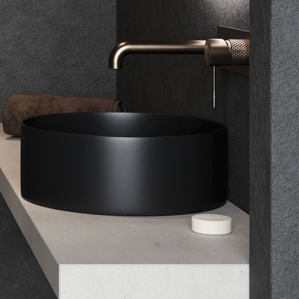 Damon Black Round Countertop Basin