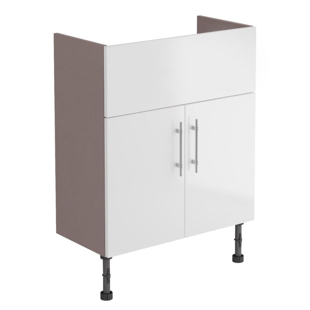 Surrey White Gloss Fitted Furniture Vanity Unit 600mm