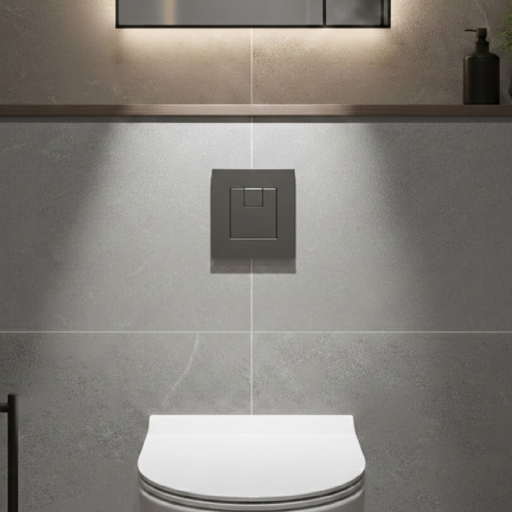 Apache Gunmetal Square Dual Flush Button