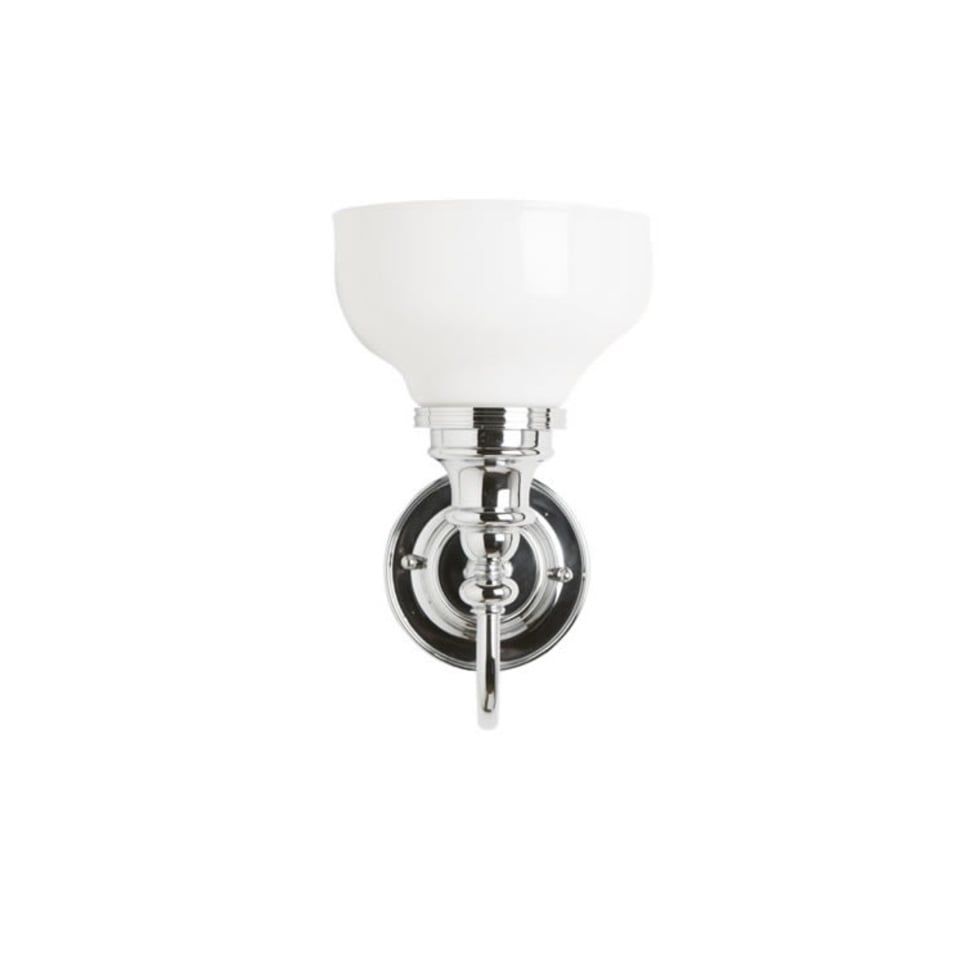 Burlington Ornate Light with Chrome Base & Cup Frosted Glass Shade
