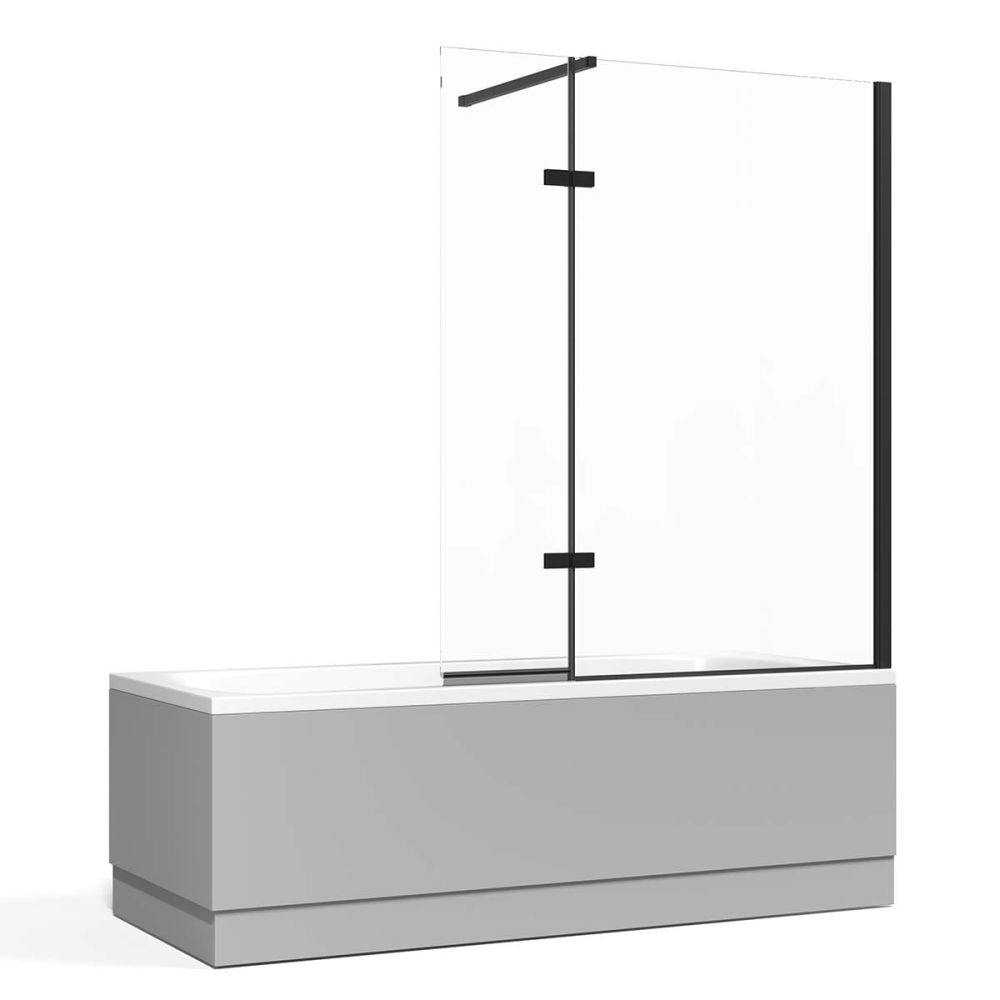 Royle Black Fixed Bath Screen with Hinged Panel