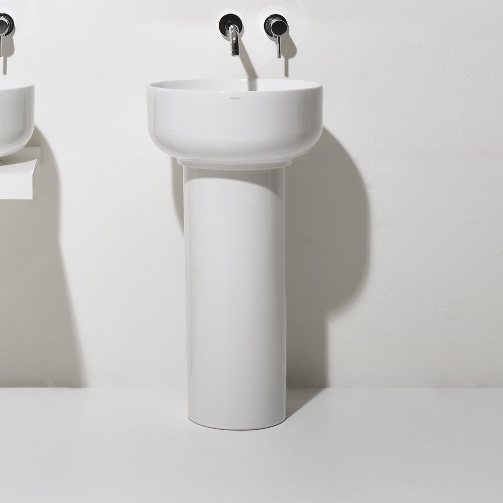 Verity Gloss White Round Full Pedestal Basin