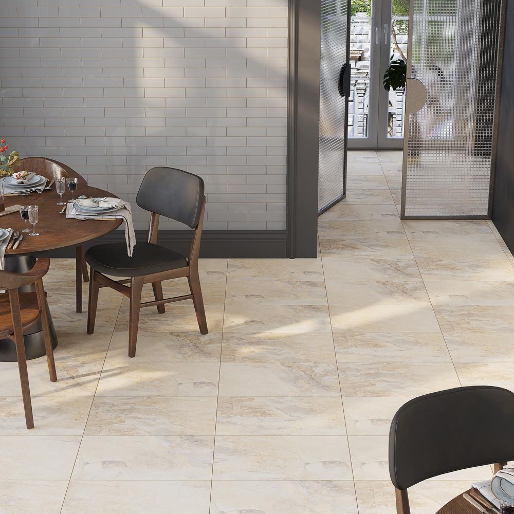 Arans Cream Stone Effect Tile 400x600mm