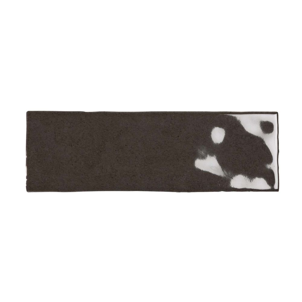 Napoli Negro Gloss Porcelain Brick Tile 200x65mm