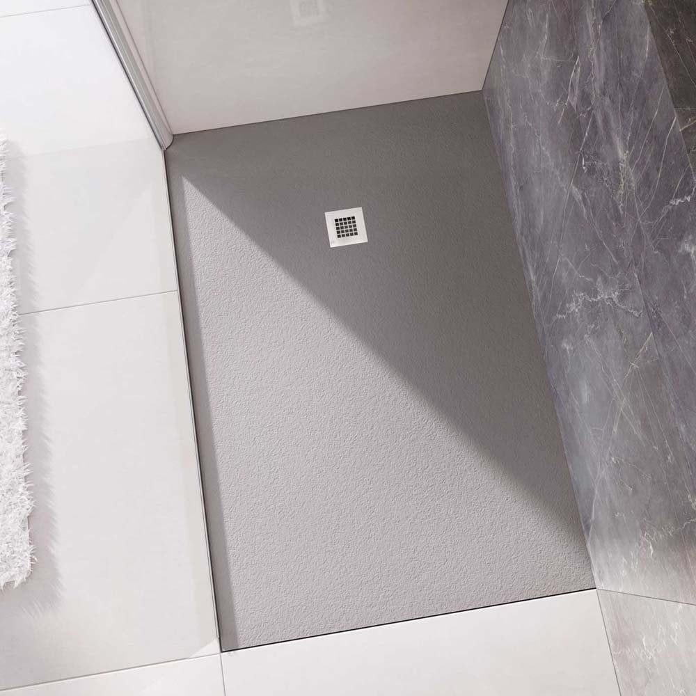 Peoria Grey Slate Effect Rectangle Shower Tray 1600x700mm