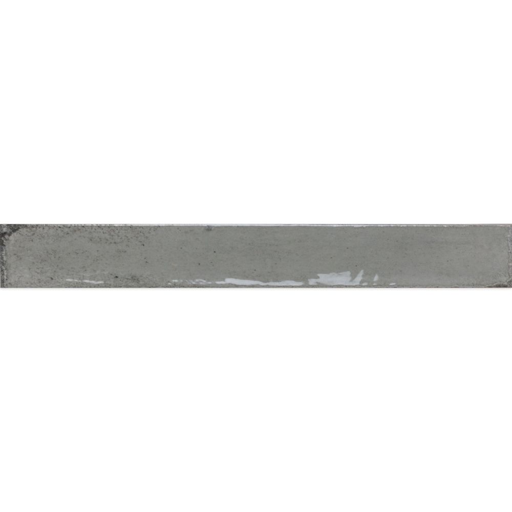 Capri Grey Gloss Ceramic Brick Tile - 400x50mm