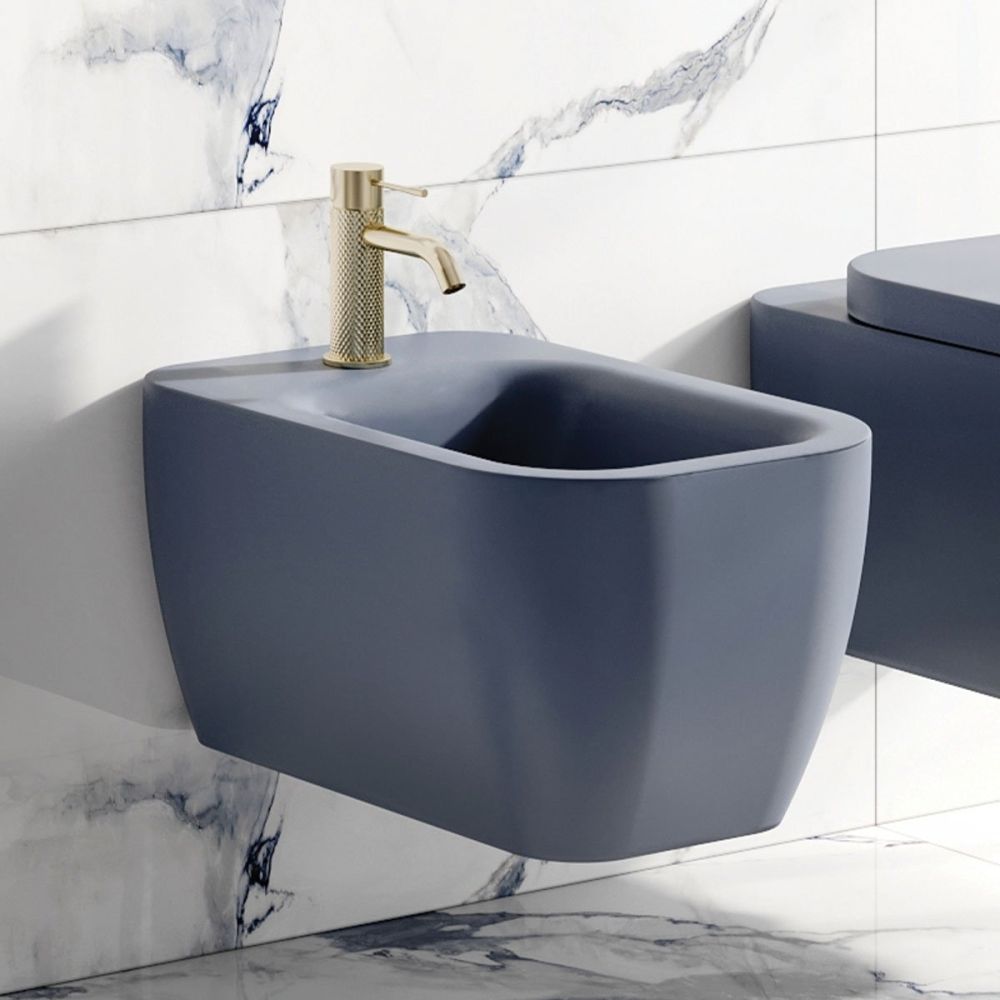 Micheli Matt Navy Wall Hung Bidet