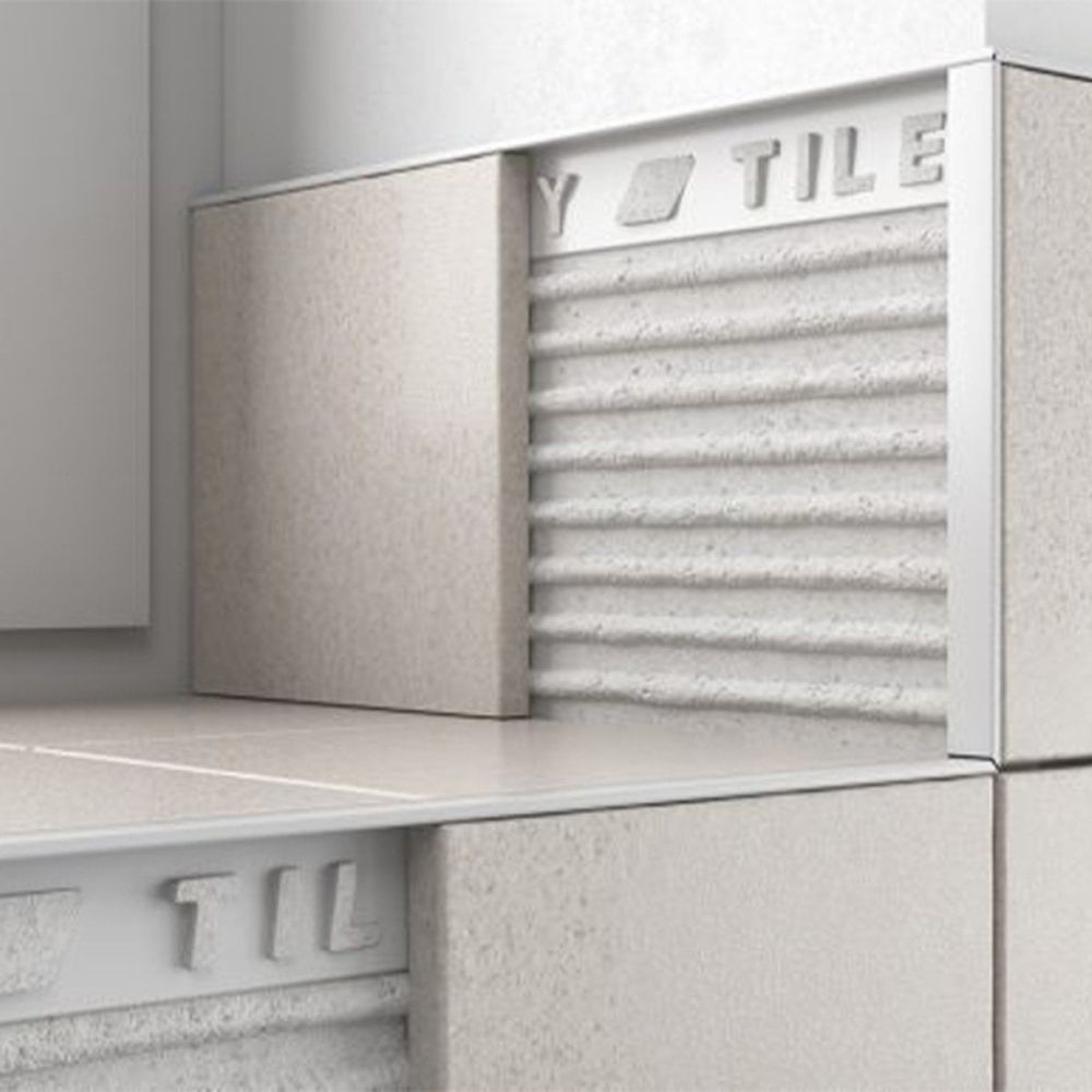 Tileasy Square Plastic 12mm White Tile Trim