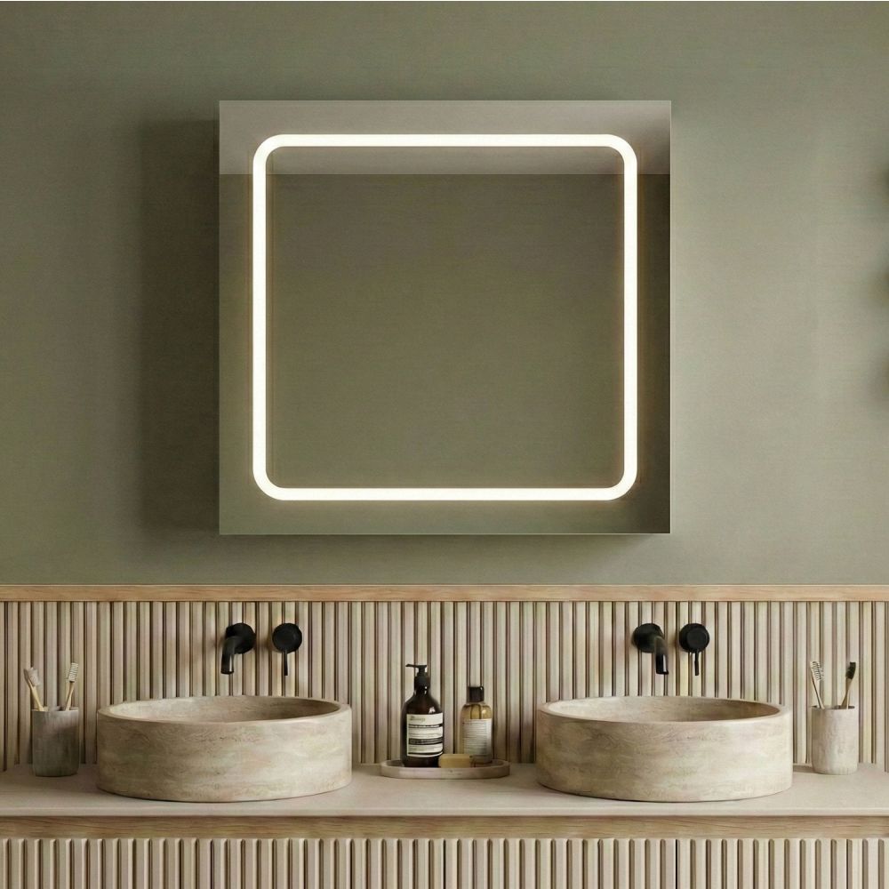 Manor Single Door Illuminated LED Mirrored Wall Cabinet 500x630mm