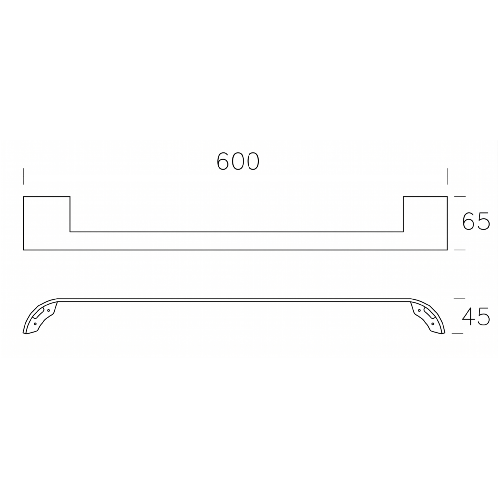 Jenka Single Towel Rail 600mm