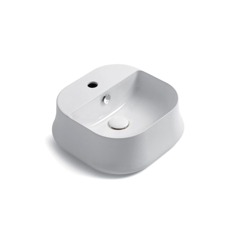 Amalfi White Square Countertop Basin