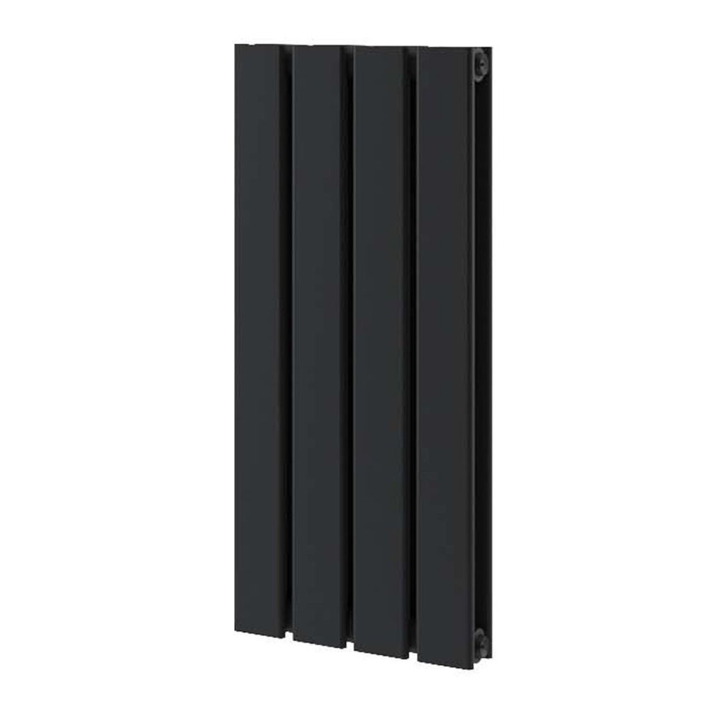 Perth Matt Black Double Vertical Flat Panel Radiator 600x272mm