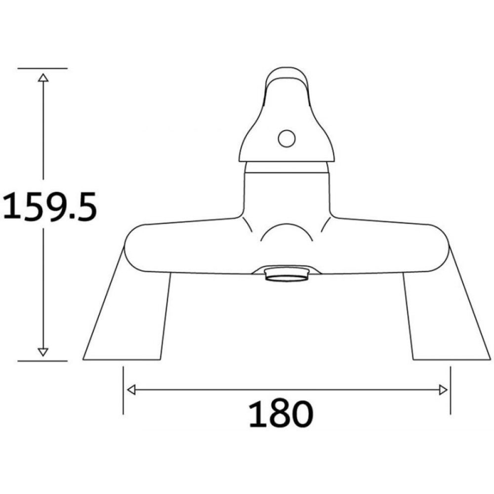 Odell Chrome Bath Filler Tap Dimension Drawing