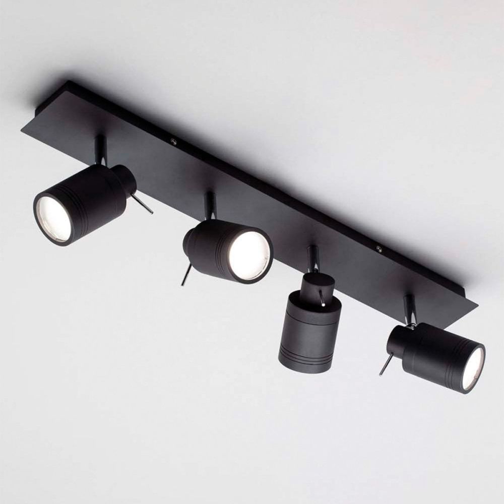 Seattle Matt Black 4 Spotlight Ceiling Plate