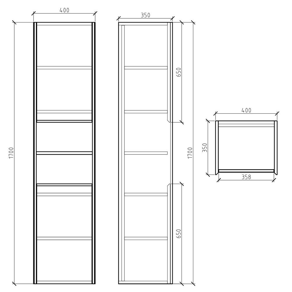 Snowdon Leached Oak Wall Mounted Tall Storage Cabinet