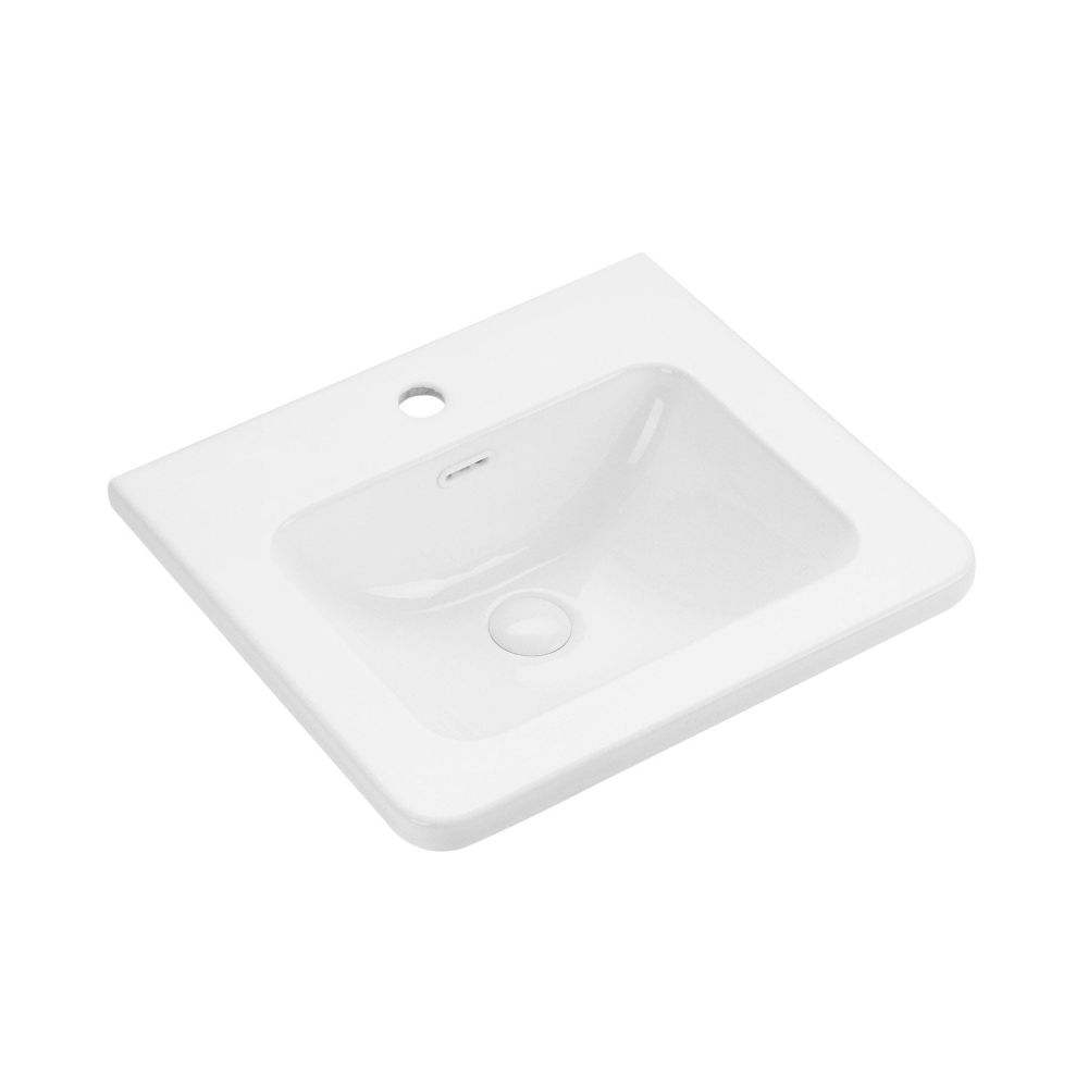 Ellis Royal Blue Floor Standing Vanity Unit with Ceramic Basin 500mm - Basin View 2