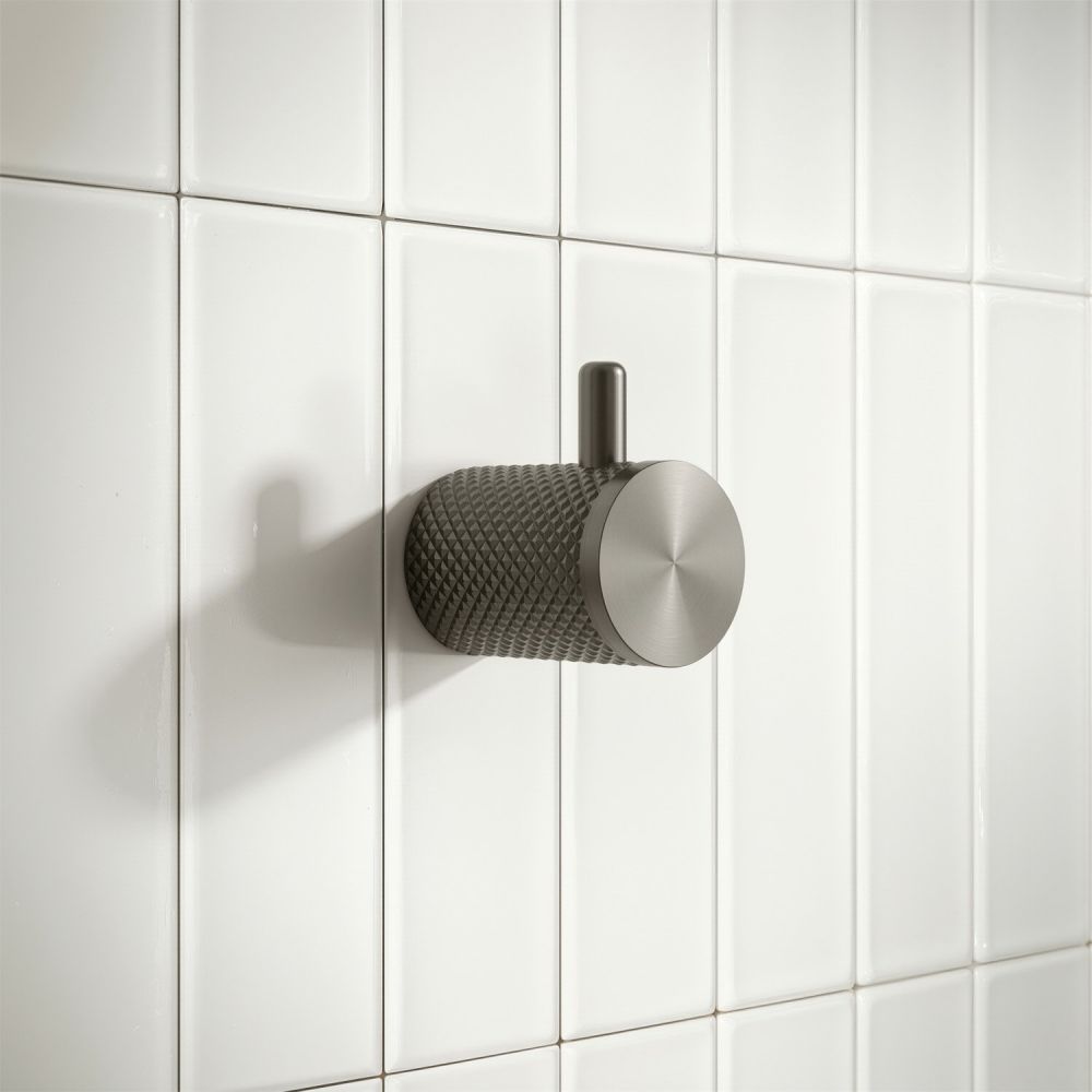 Moray Gunmetal Knurled Robe Hook