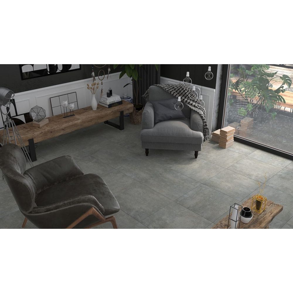 Ceteris Grey Porcelain Tile 600x600mm