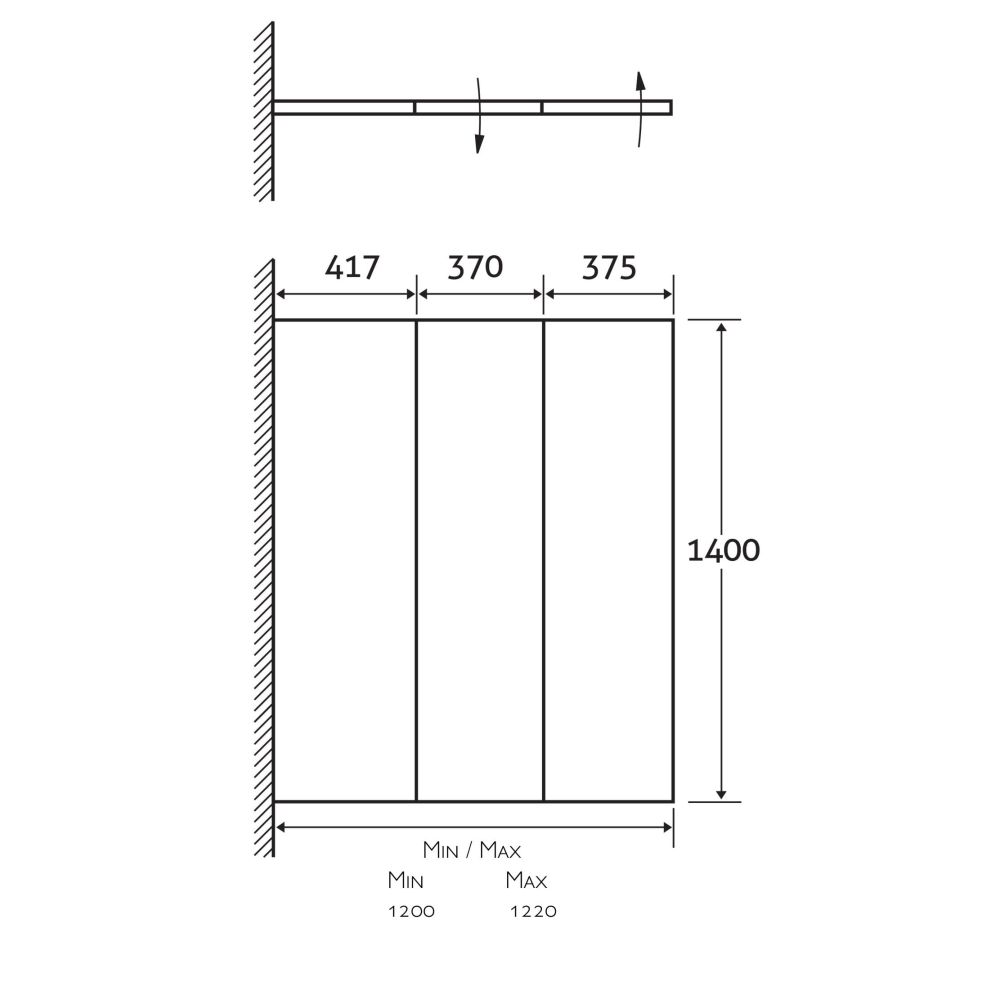 Glyn Chrome Triple Frameless Bath Screen
