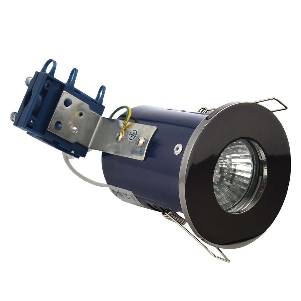 Round Black Fire Rated LED Shower Light