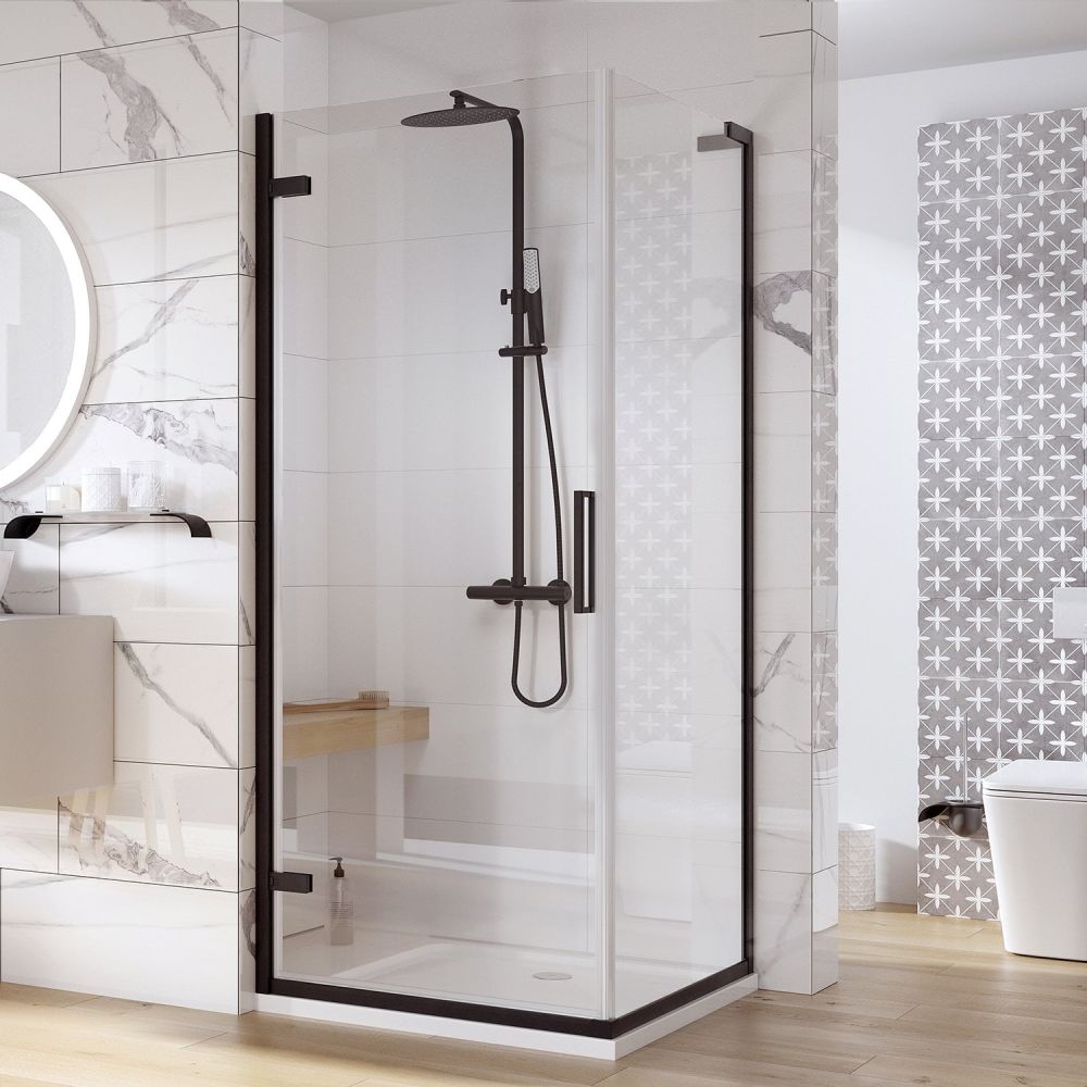 Lanka Matt Black Shower Side Panel