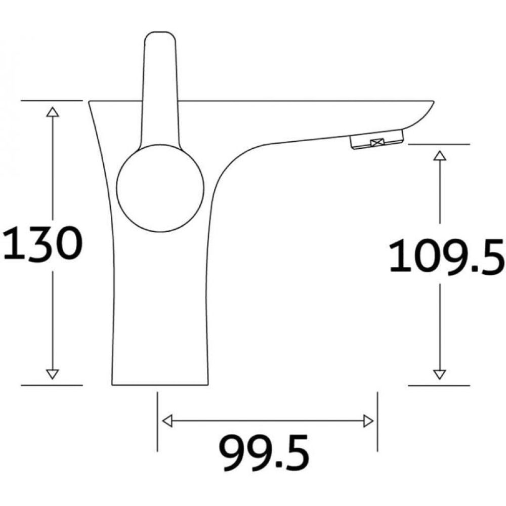 Jerico Chrome Side Action Basin Mixer Tap & Waste dimensions 2