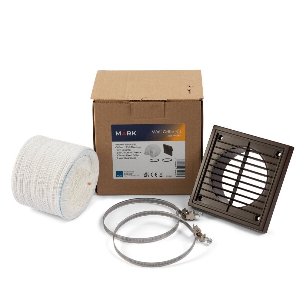 Brown Extractor Accessory Kit for Wall Mounted Extractor Fans