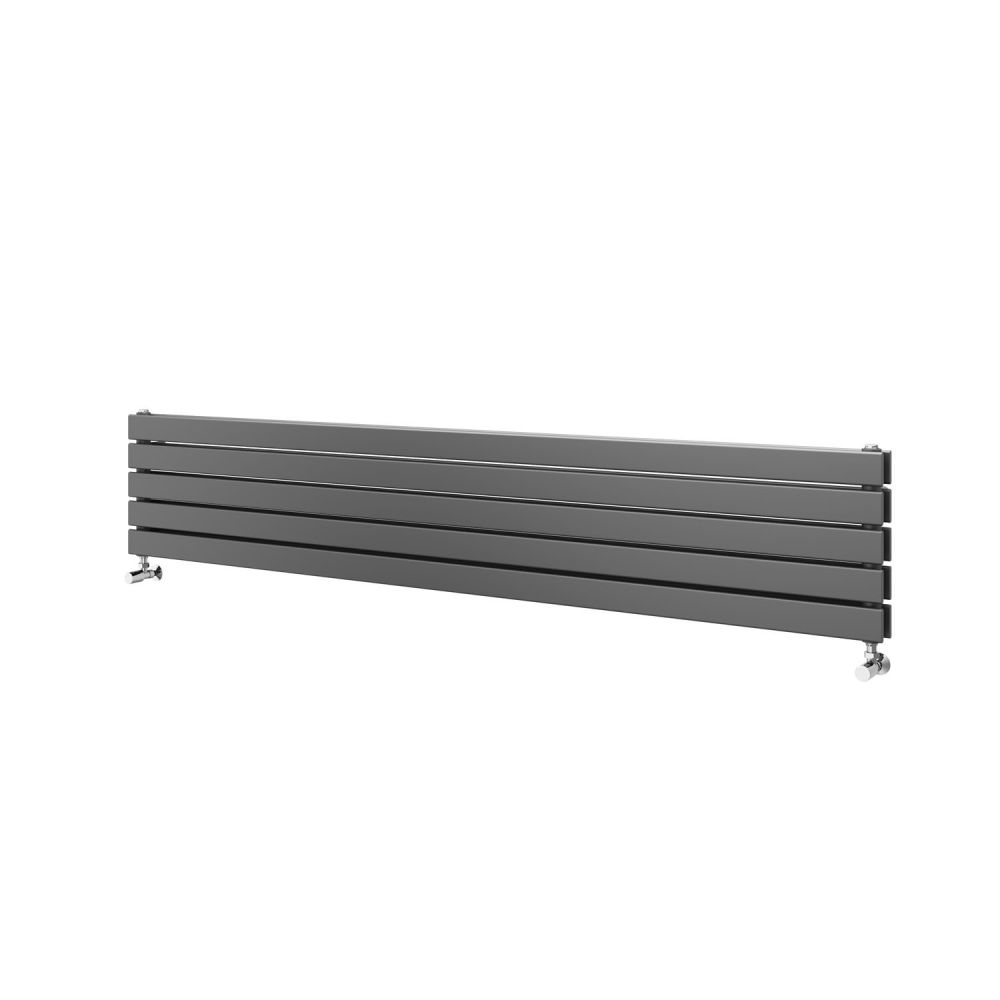Perth Grey Double Horizontal Flat Panel Radiator 475x1600mm