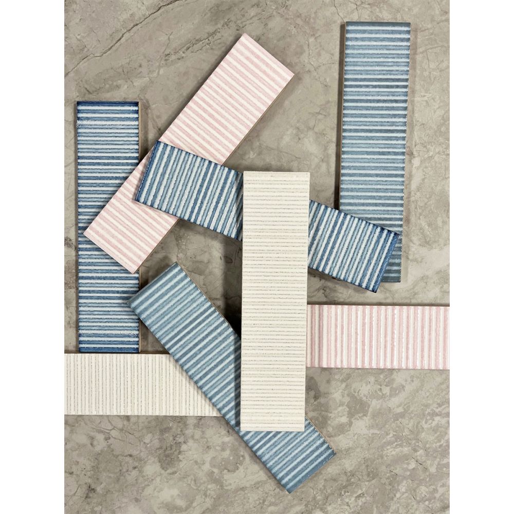 Canillo Blue Gloss Ceramic Brick Tile 300x75mm