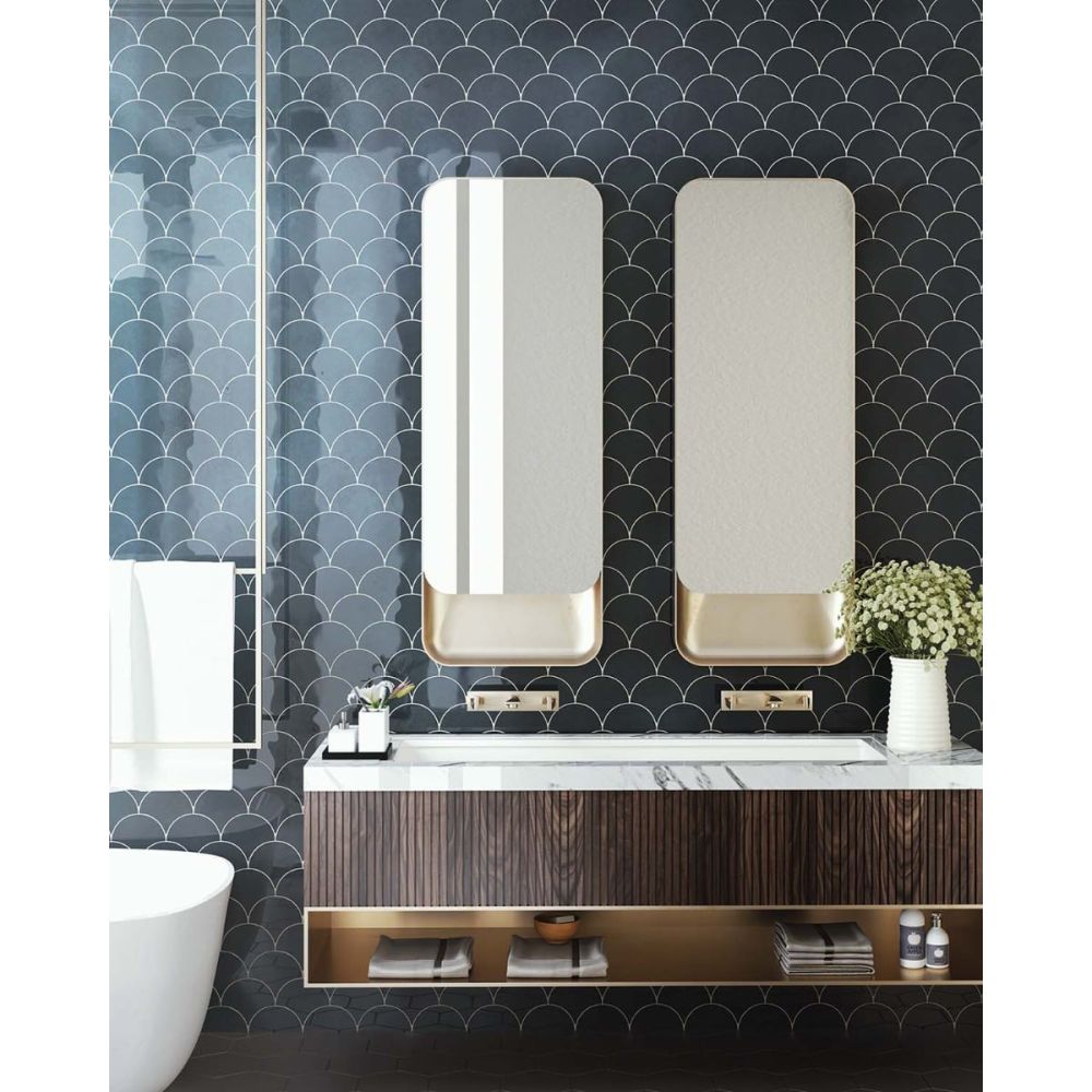 Pescara Ceramic Ocean Fan Tile 150x134mm