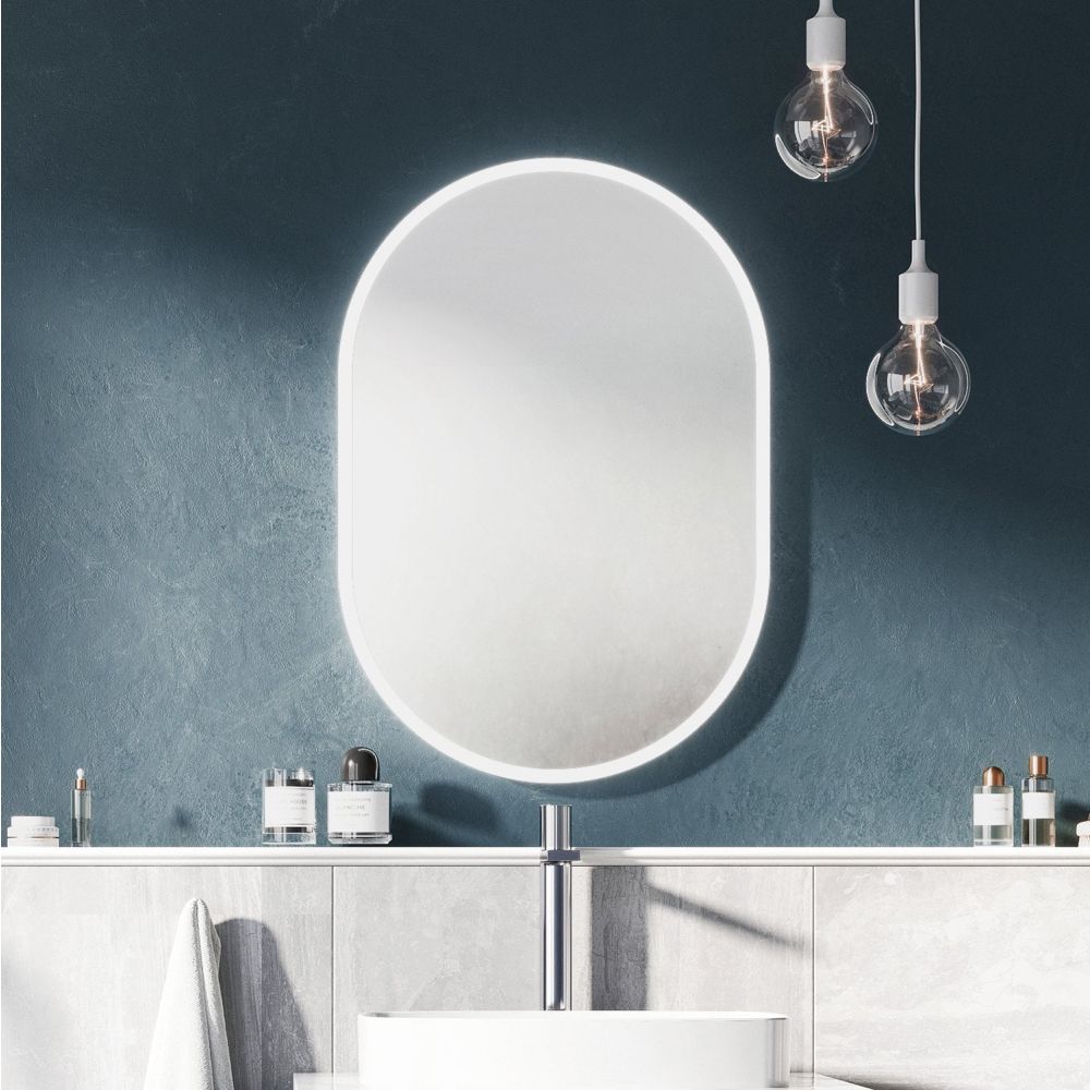 Halle Oval Illuminated LED Heated Bathroom Mirror Lifestyle