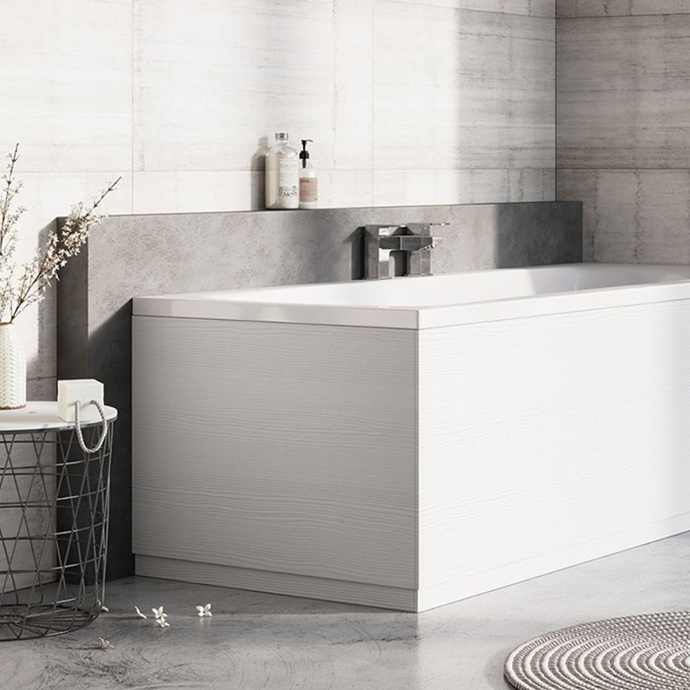 Esk Textured White End Bath Panel 800mm