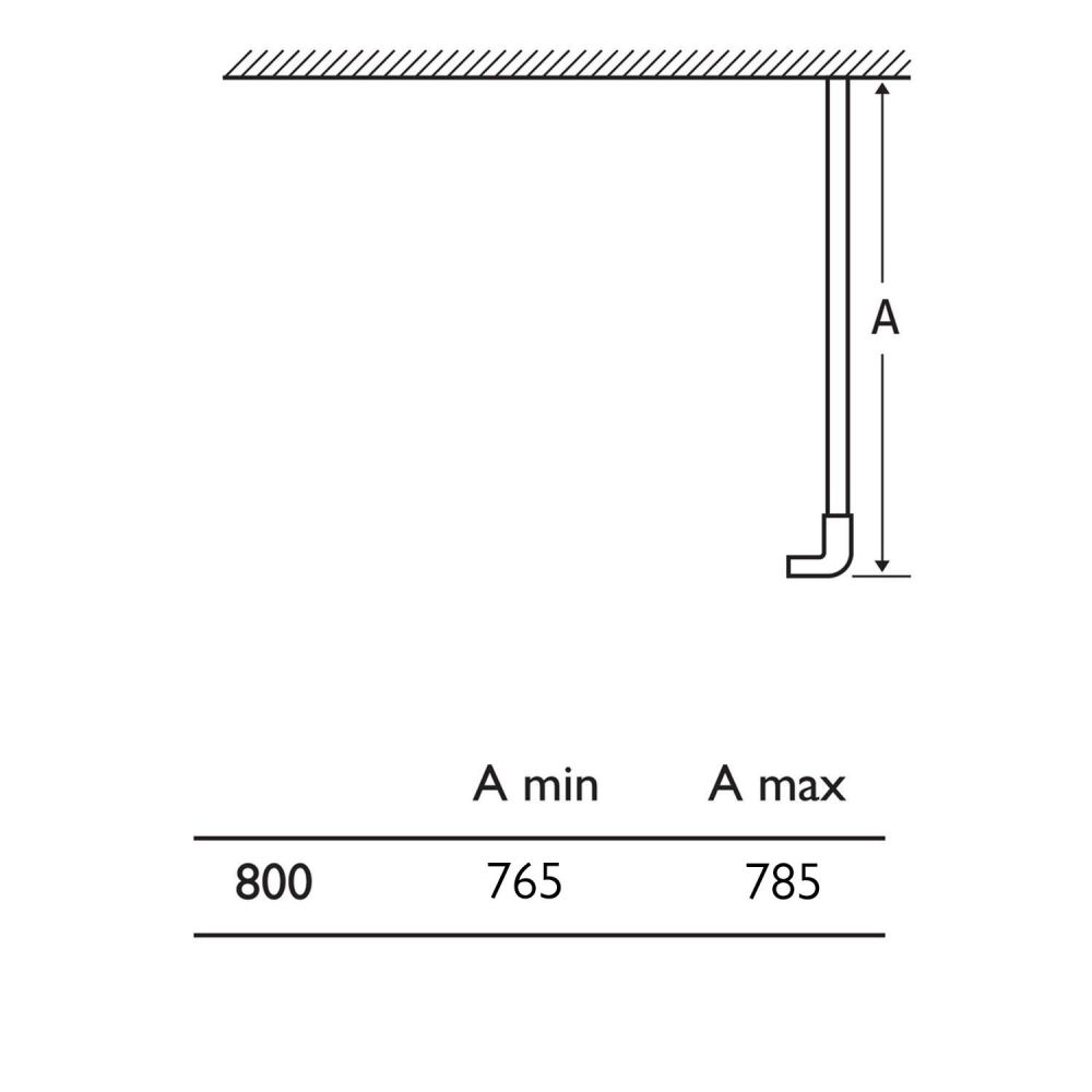 Solet Chrome Shower Side Panel 800mm Dimensions