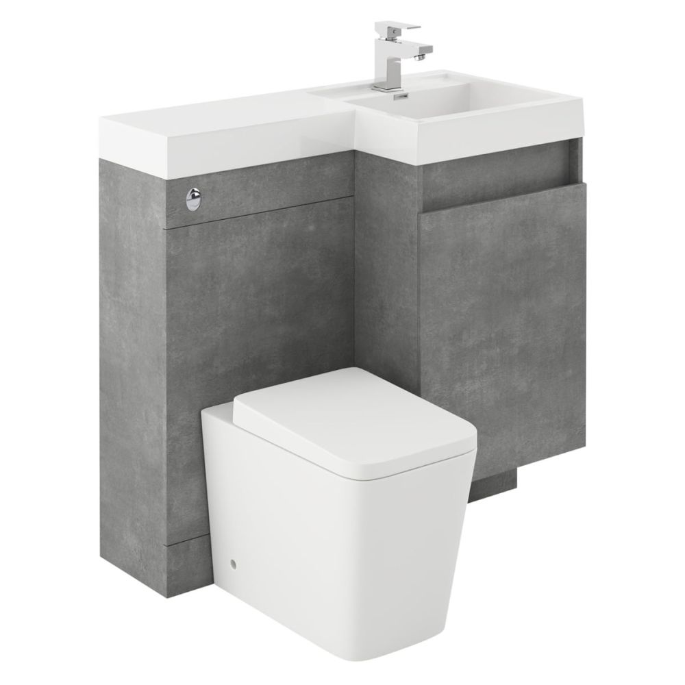 Summers Concrete Right Hand Combination Vanity Basin and WC Unit 900mm