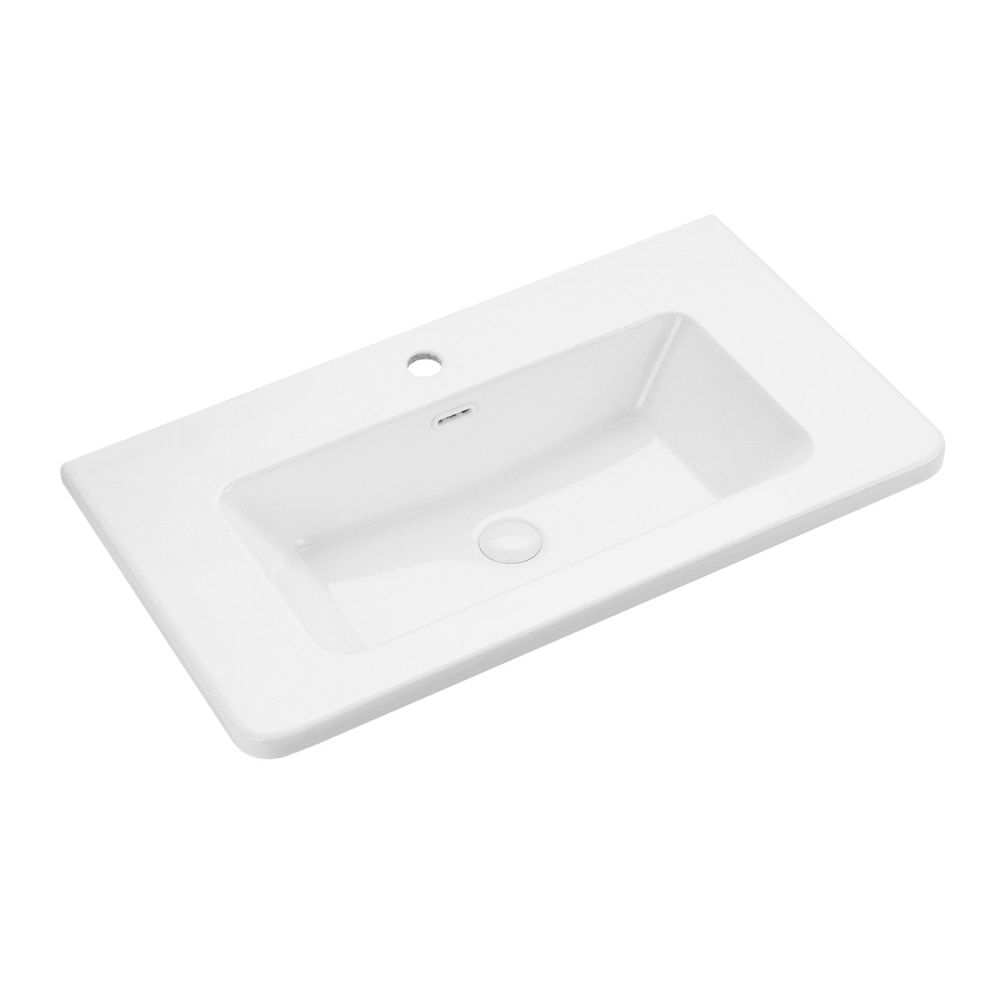 Ellis Royal Blue Wall Hung Vanity Unit with Ceramic Basin 800mm - Ceramic Basin View 2