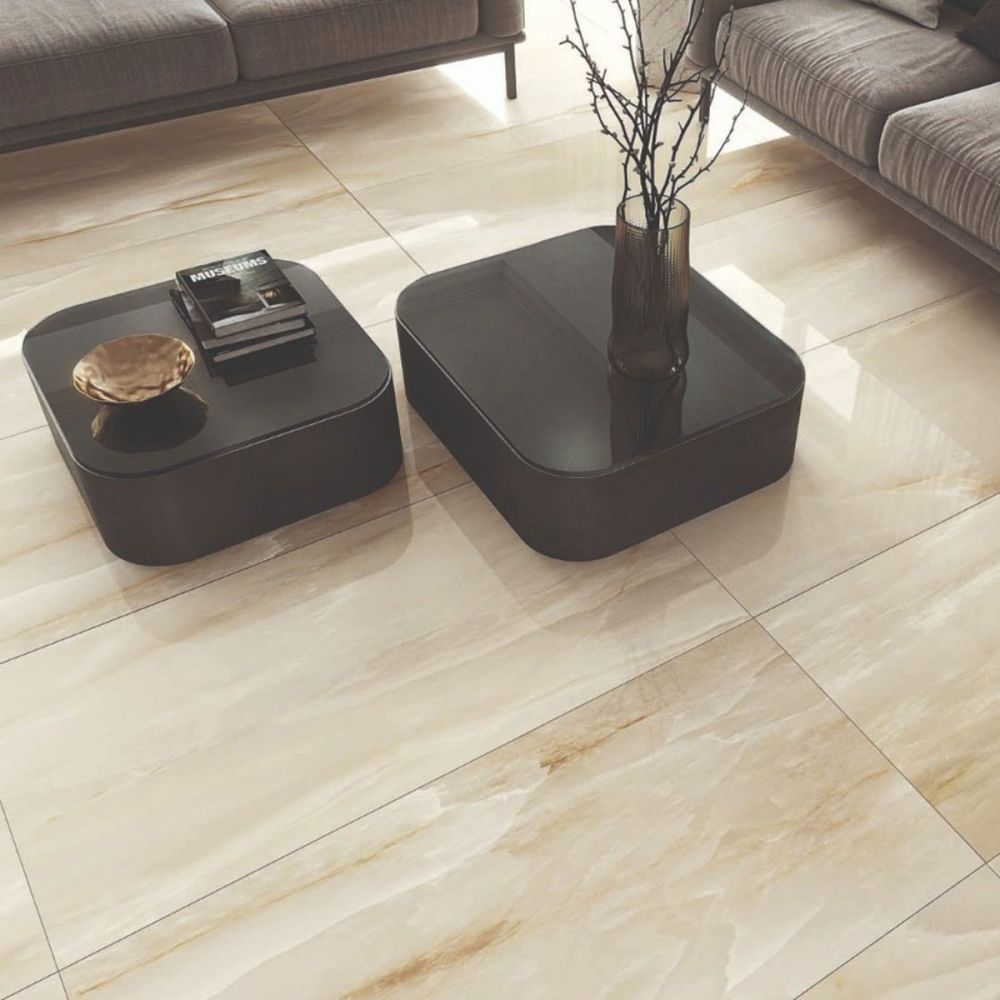 Ophelia Onyx Beige Porcelain Tile 600x1200mm